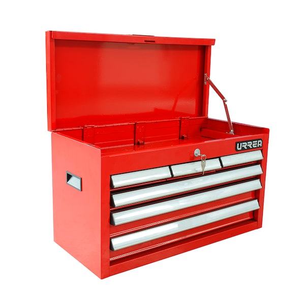 EX-Series Top Chest/Cabinet, 6 Drawer, Red, Steel, 27 in W x 15-1/2 in D x 12 in H